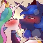  bodily_fluids cold-blooded-twilight drooling equid equine female female/female feral feral_on_feral french_kissing friendship_is_magic hasbro hi_res horn incest_(lore) kissing mammal my_little_pony princess_celestia_(mlp) saliva sibling sister sisters tongue tongue_out unicorn 