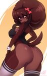  anthro big_butt breasts brown_body brown_fur brown_hair butt canid canine canis domestic_dog female fur hair hi_res looking_back mammal secretly_saucy solo 