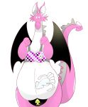  2022 3_fingers absurd_res anthro belly biped clothing dragon fingers hi_res kemono m2vcjtad5hsdvla overweight pink_body simple_background solo underwear white_background white_body wings 