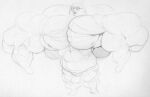  abs anatid anseriform anthro avian beak bentina_beakley big_muscles bird clothing disney duck ducktales ducktales_(2017) eyewear female glasses hair hair_bun huge_muscles hyper hyper_muscles monochrome muscular muscular_female nipples panties sbshouseofpancakes sketch solo standing traditional_media_(artwork) underwear 