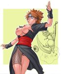  1girl bb breasts fishnets konakona large_breasts naruto pubic_hair simple_background summon temari uncensored 