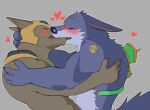  &lt;3 2022 abs anthro anthro_on_anthro anubian_jackal armor biceps blue_body blue_fur blush brown_body brown_fur canid canine canis countershade_fur countershading digital_drawing_(artwork) digital_media_(artwork) duo eyes_closed fleshformomo fur grey_background headgear helmet hi_res jackal kissing league_of_legends male male/male mammal mostly_nude muscular muscular_anthro muscular_male nasus_(lol) riot_games romantic romantic_couple simple_background smile unconvincing_armor video_games warwick_(lol) were werecanid werecanine werewolf wolf 