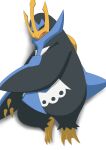  2022 absurd_res ambiguous_gender beak blush empoleon hi_res inahon485 lying_on_ground nintendo open_beak open_mouth pok&eacute;mon pok&eacute;mon_(species) semi-anthro shaded simple_background sleeping solo tired video_games white_background yellow_beak 