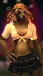  2022 3d_(artwork) 3dsmax 4_fingers 9:16 absurd_res anthro black_clothing black_nose blizzard_entertainment blonde_hair blurred_background bottomwear bra brown_body brown_fur canid clothing collar digital_media_(artwork) ears_back female fingers fur hair hi_res looking_at_viewer mammal pigtails pivoted_ears red_bra red_clothing red_underwear skirt solo text thatworgen underwear url vampire vampire_the_masquerade vampire_the_masquerade_bloodlines video_games warcraft watermark were werecanid white_clothing worgen yellow_eyes 