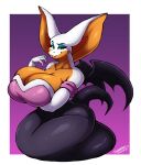  absurd_res alternate_species apode armwear big_breasts big_ears breasts cleavage clothed clothing draconcopode elbow_gloves fangs female gloves handwear hi_res lamia legless looking_at_viewer reptile rouge_the_bat scalie sega serpentine snake solo sonic_the_hedgehog_(series) split_form superix wings 