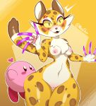  absurd_res anthro breasts butt clawroline claws duo felid female hi_res kirby_(series) leopard mammal neodeer nintendo nipples nude open_mouth pantherine small_breasts thick_thighs video_games wide_hips 