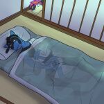  anthro anthrofied asian_clothing balls bed being_watched bite biting_lip biting_own_lip clothed clothing clothing_aside duo east_asian_clothing erection fundoshi fundoshi_aside furniture futon fuze genitals half-closed_eyes hi_res hisuian_typhlosion humanoid_genitalia humanoid_penis japanese_clothing keikogi looking_at_another looking_pleasured male martial_arts_uniform masturbation narrowed_eyes nintendo nipples on_bed partially_clothed penile penile_masturbation penis pok&eacute;mon pok&eacute;mon_(species) pok&eacute;morph pubes regional_form_(pok&eacute;mon) riolu self_bite solo_focus sportswear stealth_masturbation under_covers underwear underwear_aside video_games 