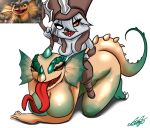  animal_humanoid axe breasts claws crossgender duo female female/female fur green_feet green_tail grey_body grey_fur grey_hair hair hi_res humanoid kled_(lol) league_of_legends lizard lizard_humanoid long_tail long_tongue megi melee_weapon orange_eyes red_tongue reptile reptile_humanoid riot_games scalie scalie_humanoid skaarl_(lol) tongue video_games weapon yordle 