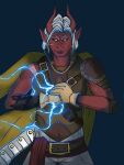  armor dungeons_and_dragons effect female fist gemerency hasbro hi_res humanoid light lighting lightning scar shaded tattoo tiefling wizards_of_the_coast 