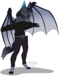  2022 alpha_channel anthro blue_eyes chiropteran clothed clothing digital_media_(artwork) eyebrows eyelashes fur grey_body grey_fur hi_res kittydee looking_at_viewer male mammal membrane_(anatomy) membranous_wings simple_background transparent_background wings 