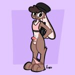 absurd_res anthro balls beanie beanie_hat bedroom_eyes blush blush_lines bottomless bottomless_anthro bottomless_male brown_body brown_fur cheek_tuft chest_tuft clothed clothing crop_top curled_hair elbow_tuft erection facial_tuft fur genitals girly hair hat headgear headwear hi_res lagomorph leporid looking_at_viewer male mammal narrowed_eyes panties panties_around_ankles penis purple_background rabbit seductive shirt simple_background small_penis smile smirk smug smug_face smug_grin solo the_xing1 topwear tuft underwear 