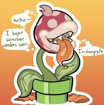  alligator alligatorid anthro bodily_fluids clothing crocodilian drooling elemental_creature english_text flora_fauna growth lips luscious_lips male mario_bros nintendo piranha_plant plant reptile saliva scalie seductive shirt simple_background solo squish t-shirt text thebonezonedeluxe thought_bubble tongue tongue_out topwear torn_clothing transformation transformation_sequence video_games 
