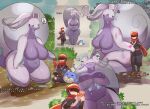  2022 alpha_pok&eacute;mon ambiguous_gender anthro big_breasts breasts clothed clothing featureless_breasts featureless_crotch female goodra hi_res human japanese_text kakuteki11029 larger_anthro larger_female male mammal nintendo pok&eacute;mon pok&eacute;mon_(species) pokemon_legends_arceus rei_(pokemon) size_difference smaller_human smaller_male spheal text thick_thighs translation_request video_games wounded 
