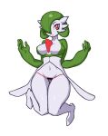  absurd_res big_breasts breasts censor_bar censored curvy_figure female gardevoir genitals green_hair hair hi_res humanoid legs_together looking_at_viewer navel night nintendo not_furry pok&eacute;mon pok&eacute;mon_(species) pussy red_eyes shimuto5 simple_background solo video_games white_background wide_hips 