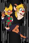  2_toes 5_fingers alternate_version_at_source anthro antlers blonde_hair blue_eyes brown_body buckteeth capreoline cervid deltarune feet fingers freckles hair hi_res horn human_to_anthro mammal noelle_holiday open_mouth red_nose reindeer scut_tail short_tail species_transformation teeth tf-sential toes transformation undertale_(series) video_games 