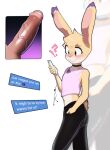  ambiguous_gender anthro clothed clothing dick_pic digital_media_(artwork) hi_res lagomorph leporid long_ears makisy male mammal rabbit sexting solo solo_focus 