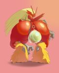  abstract_background anthro anthrofied anus bent_over big_breasts bikini blaziken blue_eyes bodily_fluids breasts claws clothing crouching digitigrade egg erect_nipples feathers female genital_fluids genitals gradient_background hi_res huge_breasts nintendo nipples oviposition pok&eacute;mon pok&eacute;mon_(species) pussy pussy_juice red_body red_feathers simple_background sling_bikini swimwear umilumi video_games yellow_body yellow_feathers yellow_sclera 