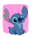  2021 alien ambiguous_gender blue_body blue_claws blue_fur blue_nose blue_pawpads chest_tuft claws digital_drawing_(artwork) digital_media_(artwork) disney experiment_(lilo_and_stitch) flat_colors fur head_tuft hi_res lilo_and_stitch male_(lore) mayoooon_626 notched_ear open_mouth pawpads simple_background sitting small_tail solo sparkles stitch_(lilo_and_stitch) tuft 