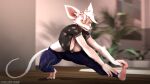  3d_(artwork) anthro digital_media_(artwork) dominussfm female hi_res mammal murid murine officer_flint_(foretbwat) rat rodent solo source_filmmaker stretching 