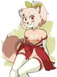  2022 absurd_res anthro areola breasts brown_body brown_fur clothed clothing clothing_lift digital_media_(artwork) domasarts female fur hair hi_res looking_at_viewer nipples pink_areola pink_nipples red_eyes sitting smile solo 