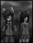  ailurid anthro canid canine canis clothing dream_mirage dream_mirage_(hyperion) duo female fox hi_res hybrid kayla_kitsune male male/female mammal red_panda school_uniform teenager uniform wolf young 
