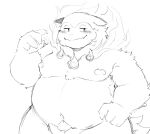  2022 anthro belly blush cute_fangs dragon_night800 hi_res hisuian_typhlosion humanoid_hands kemono male moobs navel nintendo nipples overweight overweight_male pok&eacute;mon pok&eacute;mon_(species) regional_form_(pok&eacute;mon) simple_background sketch solo video_games white_background 