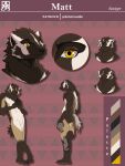  2022 anthro badger brown_body brown_fur english_text fur fur_markings inner_ear_fluff male mammal markings model_sheet mustelid musteline pawpads paws prismanoodle_(artist) simple_background solo tan_body tan_fur text tuft yellow_eyes 