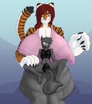  absurd_res animal_humanoid anthro big_breasts blush bottomwear breasts bulge cat_humanoid clothed clothing crop_top digital_media_(artwork) duo felid felid_humanoid feline feline_humanoid fur gynomorph hair hi_res huge_breasts humanoid intersex latex looking_at_viewer male mammal mammal_humanoid mana midriff navel pantherine shape_shifter shirt simple_background size_difference size_play smile sparky- sparky_the_shapeshifter thick_thighs thong tiger topwear underwear 
