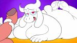  2022 2d_animation 3_toes animated anthro balls big_breasts big_butt blinking boss_monster bovid breasts butt caprine digital_media_(artwork) duo erection eyelashes faceless_character faceless_male feet female female_focus fingers fur genitals goat half-closed_eyes hand_on_penis handjob hi_res horn long_ears looking_at_viewer lying male male/female mammal mature_anthro mature_female narrowed_eyes nude oddjuice on_front open_mouth open_smile overweight overweight_female penile penis purple_background red_eyes scut_tail sex short_tail simple_background smile solo_focus tail_motion tailwag toes tongue toriel undertale undertale_(series) video_games white_body white_fur 