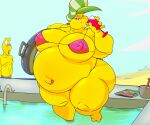  &lt;3 1:1 2022 3_toes 4_fingers anthro belly big_belly big_breasts bikini bikini_bottom bikini_top bottle breasts clothing drinking duo feet female fingers front_view hat headgear headwear holding_glass holding_object holding_tube ice_bucket inflatable inner_tube koopa koopa_troopa kylie_koopa ladder looking_at_viewer magazine male mario_and_luigi_(series) mario_bros narrowed_eyes navel navel_piercing nintendo obese obese_anthro obese_female open_mouth outie_navel outside overweight overweight_anthro overweight_female piercing pink_bikini pink_clothing pink_swimwear pool_(disambiguation) poolside scalie shinysteel swimming_trunks swimwear thick_thighs toes video_games water wide_eyed wide_hips 