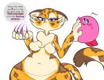  anthro breasts clawroline claws dialogue duo english_text eyelashes eyeliner felid female huge_thighs kaboozey kirby_(series) leopard looking_at_viewer makeup male mammal nintendo pantherine text thick_thighs video_games wide_hips 