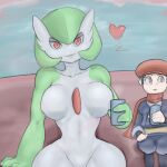  absurd_res ambiguous_gender breasts clothed clothing drinking duo featureless_breasts female gardevoir hi_res human humanoid larger_female male male/female mammal nintendo pok&eacute;mon pok&eacute;mon_(species) pokemon_legends_arceus red_eyes rei_(pokemon) size_difference smaller_male video_games xaren1234 