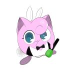  blue_eyes bow_tie bunny_costume camel_toe clothing costume fake_ears fake_rabbit_ears female fishnet genitals hi_res holding_microphone holding_object jigglypuff looking_at_viewer microphone nintendo ota_(artist) pink_body pok&eacute;mon pok&eacute;mon_(species) pussy smile solo video_games waddling_head 