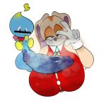  aged_up anthro balls big_balls big_breasts big_penis blue_body bow_tie breasts brown_eyes censor_bar chao_(sonic) cheese_the_chao clothing cream_the_rabbit dress_shirt duo erection female genitals gesture gloves half-closed_eyes handwear hi_res huge_balls huge_breasts huge_penis hyper hyper_genitalia hyper_penis lagomorph larger_female leporid looking_at_viewer male male/female mammal musk narrowed_eyes ota_(artist) penis rabbit sega shirt size_difference small_but_hung smaller_male sonic_the_hedgehog_(series) tan_body topwear v_sign vein veiny_penis 