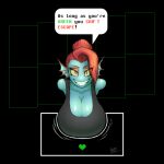  &lt;3 2020 big_breasts breasts clothed clothing dialogue english_text female fish grin hi_res huge_breasts looking_at_viewer marine quinnart smile solo talking_to_viewer teeth text undertale_(series) undyne 