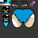  anthro backsack balls bovid bovine butt clothed clothing genitals girly low_res male mammal narrowed_eyes panties rear_view smile solo thefurry27 tongue tongue_out underwear 
