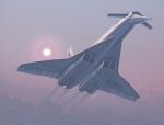  aircraft airplane cloud grey_sky jet mecha military military_vehicle original same_(carcharodon) soviet sunlight tagme 