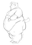  absurd_res anthro canid canine devin_(kyrosh) ear_piercing hi_res kyrosh male mammal nude obese obese_male overweight overweight_male piercing solo standing 