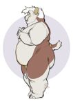  absurd_res anthro canid canine devin_(kyrosh) ear_piercing hi_res kyrosh male mammal obese overweight piercing solo standing 