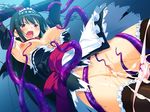  1girl breasts censored cum cum_in_pussy cum_inside game_cg makai_tenshi_djibril makai_tenshi_jibril no_panties open_mouth pussy tentacle thighhighs 