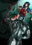  blood breasts brown_hair female guro monster resident_evil tagme torn_clothes uniform zombie 