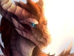 2016 blue_eyes digital_media_(artwork) dragon horn mollish scales solo 