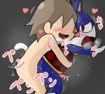  &lt;3 2016 animal_crossing blush bottomless clothed clothing cum enigi09 feline human male male/male mammal nintendo penis rover_(animal_crossing) sweat tapering_penis video_games villager_(animal_crossing) 