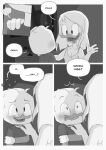  absurd_res anatid anseriform avian bird blush clothing comic confusion della_duck dewey_duck dialogue disney duck ducktales ducktales_(2017) duo female hi_res male monochrome mother mother_and_child mother_and_son parent parent_and_child smile son therita3k 