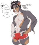 2021 abs adopt anthro artist_name athletic athletic_anthro athletic_male belly brown_body brown_fur bulge canid canine canis clothing countershade_arms countershade_face countershade_torso countershading dialogue digital_media_(artwork) domestic_dog english_text floppy_ears fur green_eyes grey_body grey_fur hair hands_on_hips hi_res male mammal merchosias multicolored_body multicolored_clothing multicolored_fur multicolored_hair multicolored_underwear narrowed_eyes nipples number pink_nipples pink_nose pit_bull portrait red_clothing red_underwear simple_background solo talking_to_viewer tan_belly tan_body tan_countershading teeth text three-quarter_portrait three-quarter_view two_tone_clothing two_tone_hair two_tone_underwear underwear white_background 