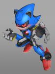  english_commentary glowing glowing_eyes grey_background highres humanoid_robot ketrindarkdragon looking_ahead mechanical_ears metal_sonic no_humans open_hands parody red_eyes science_fiction sketch sonic_(series) sonic_the_hedgehog_(film) style_parody 