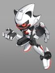  english_commentary glowing glowing_eyes grey_background highres humanoid_robot ketrindarkdragon looking_ahead mechanical_ears metal_sonic no_humans open_hands parody red_eyes science_fiction sketch sonic_(series) sonic_the_hedgehog_(film) style_parody 
