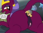  2022 anal anal_vore anus badumsquish blush bodily_fluids butt clitoris daring_do_(mlp) dialogue digital_media_(artwork) duo english_text equid equine eyebrows felid feline female female_pred feral friendship_is_magic genital_fluids genitals hasbro hi_res macro mammal my_little_pony open_mouth pussy pussy_juice sharp_teeth teeth text vore 