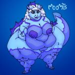  1:1 absurd_res big_breasts breasts dragon female fin hair hi_res huge_breasts moomis morbidly_obese morbidly_obese_female nude obese obese_female overweight overweight_female wide_hips 