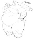  anthro belly big_belly black_and_white blaziken claws comic feathers feral hi_res male monochrome morbidly_obese nintendo obese overweight pok&eacute;mon pok&eacute;mon_(species) shocked sketch solo standing video_games zephy_03 